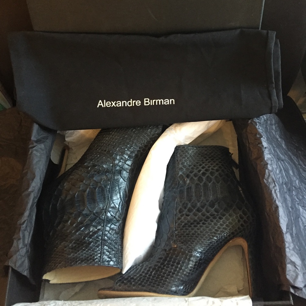 Alexandre Birman Python Booties - image 5
